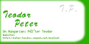 teodor peter business card